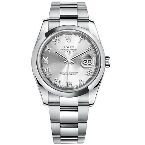 rolex datejust 36 silver dial roman numerals